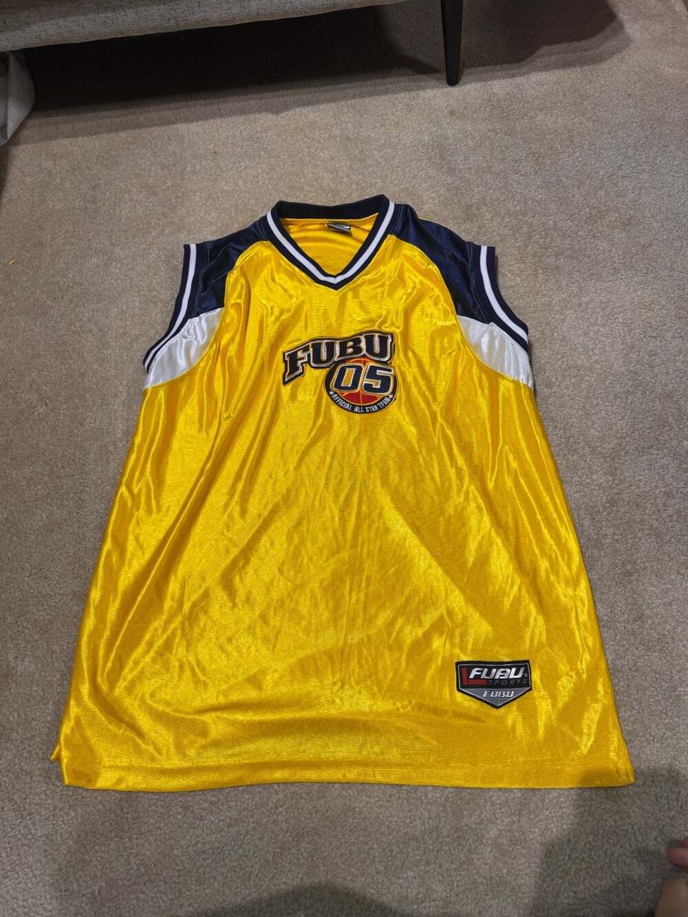Vintage FUBU Sports 05 Official All Star Team Basketball Jersey Yellow/Navy